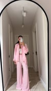 Pembe Ön Fermuarlı Jakarlı Takım
