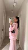 Pembe Ön Fermuarlı Jakarlı Takım