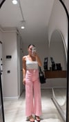 Pembe Ön Kare Cep Detaylı Midi Boy Marka Model Jean