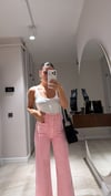 Pembe Ön Kare Cep Detaylı Midi Boy Marka Model Jean