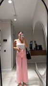 Pembe Ön Kare Cep Detaylı Midi Boy Marka Model Jean