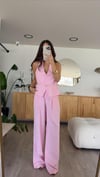 Pembe Ön Pileli Palazzo Pantolon