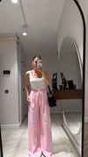 Pembe Önü Pensli Premium Palazzo Pantolon