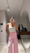 Pembe Önü Pensli Premium Palazzo Pantolon