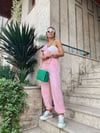 Pembe Paça Lastikli Eşofman 