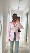 Pembe Pensli Kol Yırtmaçlı Ravi Gömlek