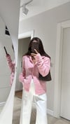 Pembe Polo Yaka Düğmeli Buklet Hırka 