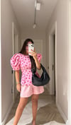 Pembe Puantiyeli Balon Kol Bluz