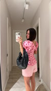 Pembe Puantiyeli Balon Kol Bluz