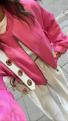 Pembe Saten Marka Model Bomber Ceket 