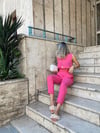 Pembe Sıfır Kol Bel Bağlamalı Takım