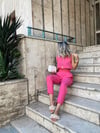 Pembe Sıfır Kol Bel Bağlamalı Takım