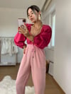 Pembe Sırt Dekolteli Bluz
