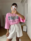 Pembe Start Baskılı Tshirt