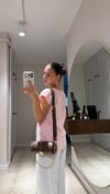 Pembe Taş Dekolteli Vatkalı Tişört 