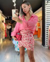 Pembe Tek Cep Detaylı Oversize Gömlek 