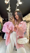 Pembe Tek Cep Detaylı Tensel Gömlek 