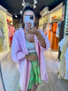 Pembe Tek Cep Detaylı Uzun Oversize Gömlek