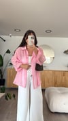 Pembe Transparan İpeksi Gömlek 