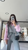 Pembe Triko Detaylı Garnili Gömlek 