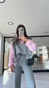Pembe Triko Detaylı Garnili Gömlek 