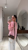 Pembe Yaka Fırfırlı Transparan Gömlek