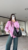 Pembe Yakası Nakışlı Gömlek