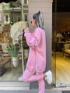 Pembe Yanları Yırtmaçlı Şardonlu Sweat