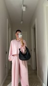 Pembe Yarasa Kol Detaylı Pantolon Takım