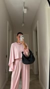 Pembe Yarasa Kol Detaylı Pantolon Takım