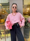 Pembe Yarasa Kol Tasarım Sweat