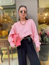 Pembe Yarasa Kol Tasarım Sweat