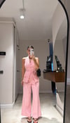 Pembe Yelekli Pantolon Takım