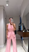 Pembe Yelekli Pantolon Takım