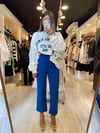 Saks Mavi Ön Cep Detaylı Kumaş Pantolon 