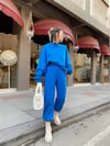 Saks Mavi Örme Sweat