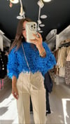 Saks Mavi Püsküllü Marka Model Kazak