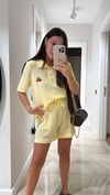 Sarı Bel Lastikli Triko Şort