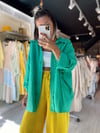 Sarı Beli Lastikli Şalvar Pantolon