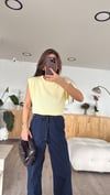 Sarı Bisiklet Yaka Marka Model Triko Süveter