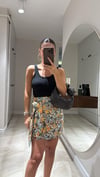 Sarı Çok Renkli Bağlamalı Etek