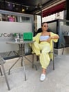 Sarı Gofreli Kimono Takım