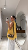 Sarı Halter Yaka Astarlı Şifon Bluz