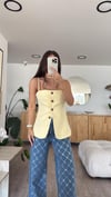 Sarı Ön Düğmeli İp Askılı Marka Model Yelek