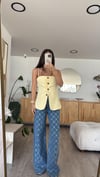 Sarı Ön Düğmeli İp Askılı Marka Model Yelek