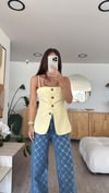 Sarı Ön Düğmeli İp Askılı Marka Model Yelek