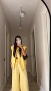 Sarı Vatkalı Bel Lastik Detaylı Yelek