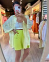 Sarı Yanı Yırtmaçlı Oversize Gömlek