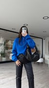 Sax Mavi Yarım Fermuarlı Sweat 
