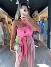 Şeker Pembe Dekolte Detaylı Bağlamalı Bluz